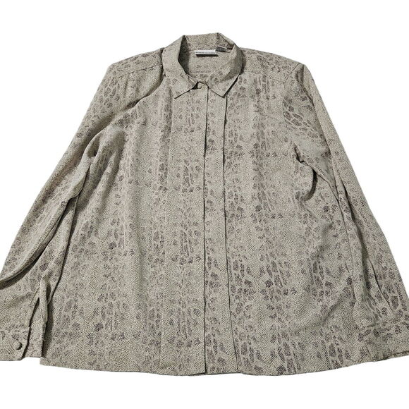 Alfred Dunner Womens Blouse Multi-Color Size 12 100% Polyester Button Down - Picture 1 of 12